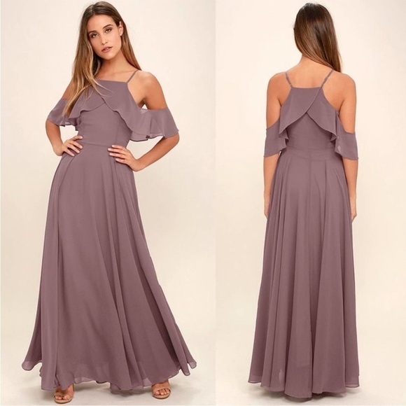 Lulu’s Chandelier Dusty Rose Purple Maxi Dress Size Small - Picture 1 of 16